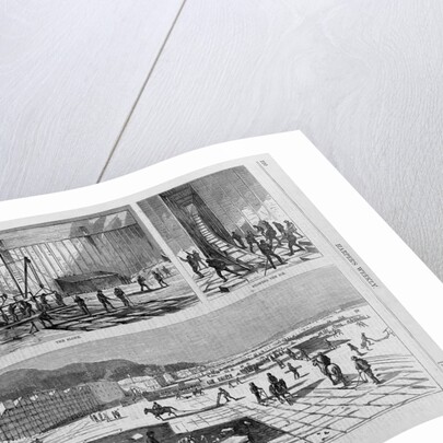 Cutting the Ice-West Side of the River, Above Rondout. The Ice Crop on the Hudson, 1874 by Anonymous