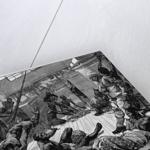 Taking in Live Stock for the Ashantee Expedition-Scene on Board Ship at Jellah Koffee by Anonymous