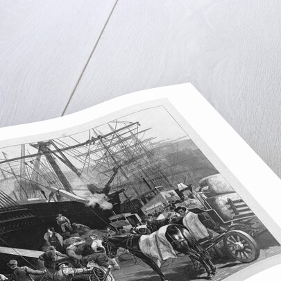Scene on a New York dock - stevedores unloading a ship by I. P. Pranishnikoff