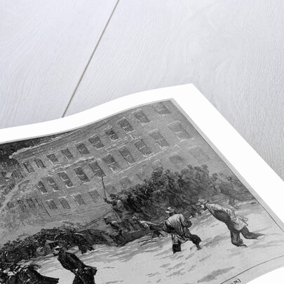 The great snow-storm - operating a snow-plow on a city railroad by Anonymous