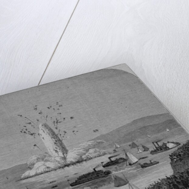 Blowling up Blossom Rock, San Francisco Harbor. From a sketch by L. R. Townsend by Anonymous