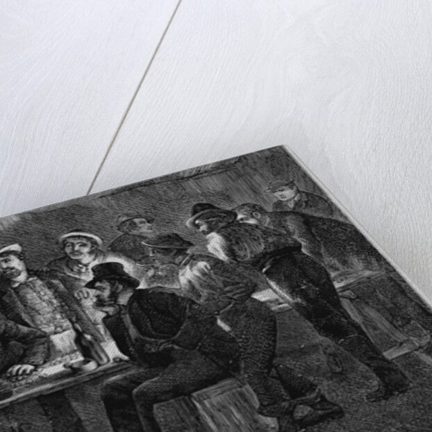 Diamond miners gambling at night by Anonymous