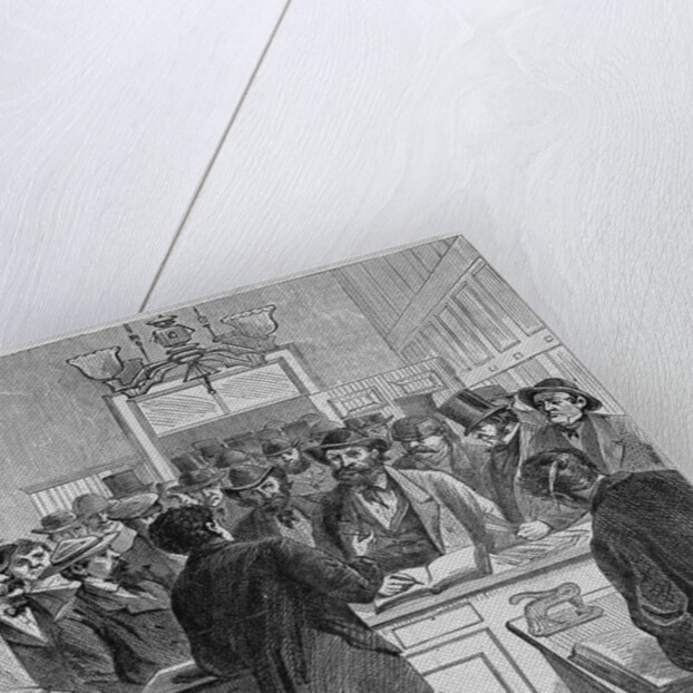 Securing Certificates of Naturalization in the clerk's office, City Hall by Anonymous
