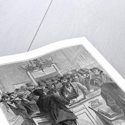 Securing Certificates of Naturalization in the clerk's office, City Hall by Anonymous