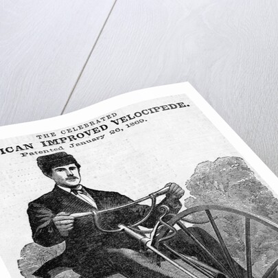 The Celebrated American Improved Velocipede Illustration by Anonymous