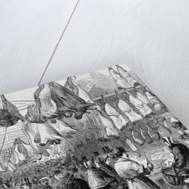 Christmas-Beef and Mutton in Washington Market, New York, 1865 by Anonymous