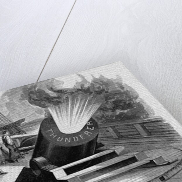 The Bombardment of Port Hudson-A Mortar Schooner at Work by Anonymous
