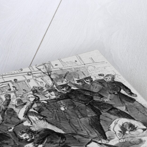 Charge of the Police on the Rioters at the "Tribune" Office by Anonymous