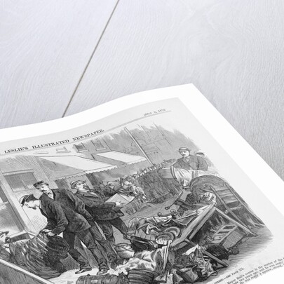 Newspaper Illustration Depicting New York City: The Board of Health at Work Clearing Out Filthy Cellars of Tenement Houses in Cherry Street by Anonymous