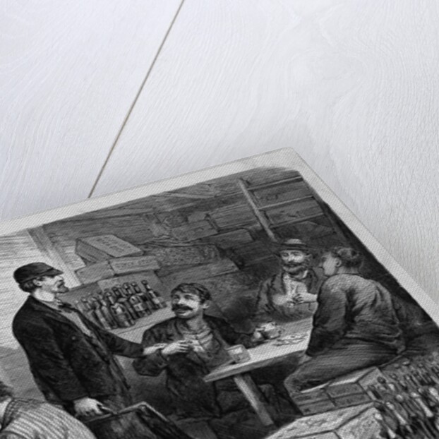 The Smuggling Trade - A Night Scene in a Smugglers' Headquarters, Near Calais, Maine-Assorting the "Swag" by Anonymous