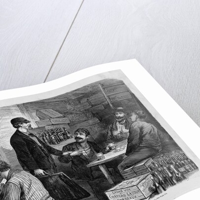 The Smuggling Trade - A Night Scene in a Smugglers' Headquarters, Near Calais, Maine-Assorting the "Swag" by Anonymous