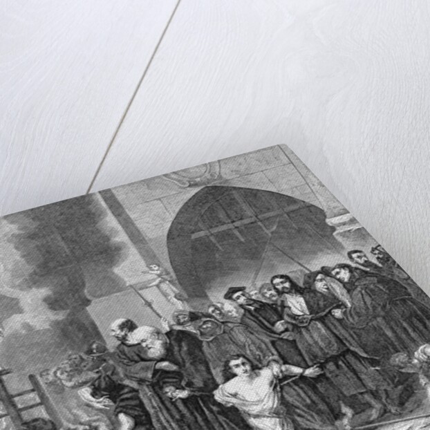 Robert Fleury's great picture of the buring of heretics by the Roman Catholics at an Auto Da Fe by Anonymous