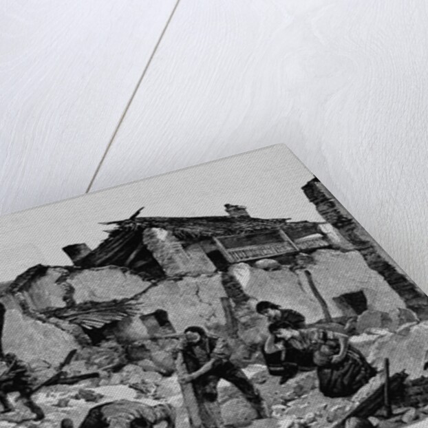 Searching the ruins at Diano-Marina on the coast of Italy. The earthquake along the Riviera by Anonymous