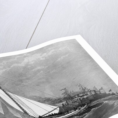 The first day's race for the "America's" Cup - The "Volunteer" running in from Sandy Hook by J.O. Davidson