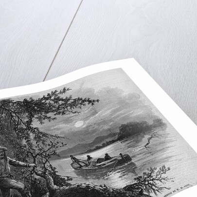 Half Breeds and French Voyageurs Towing a Boat Illustration Published in Frank Leslie's Illustrated Newspaper by Anonymous