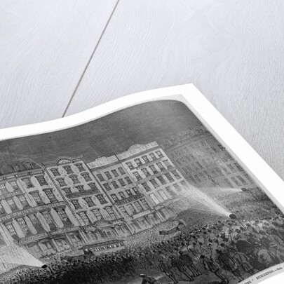 New York City - Scene in Printing House Square on the evening of November 5th, 1872 - The returns announced from the "Sun" and "Tribune" Buildings. S by Anonymous