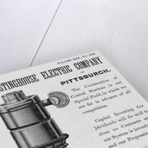 An advertisement for the Westinghouse Electric Company of Pittsburgh by Anonymous