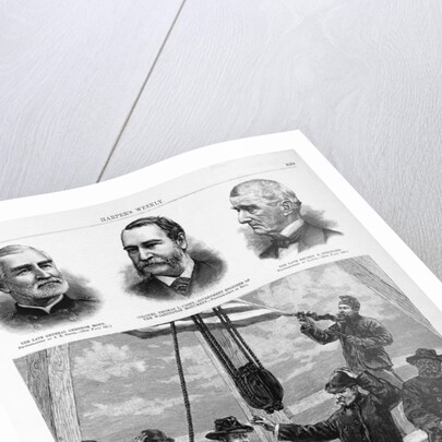 572 Feet High - Setting the cap stone on the Washington Monument. From a sketch on the spot by S.H. Nealy by Anonymous