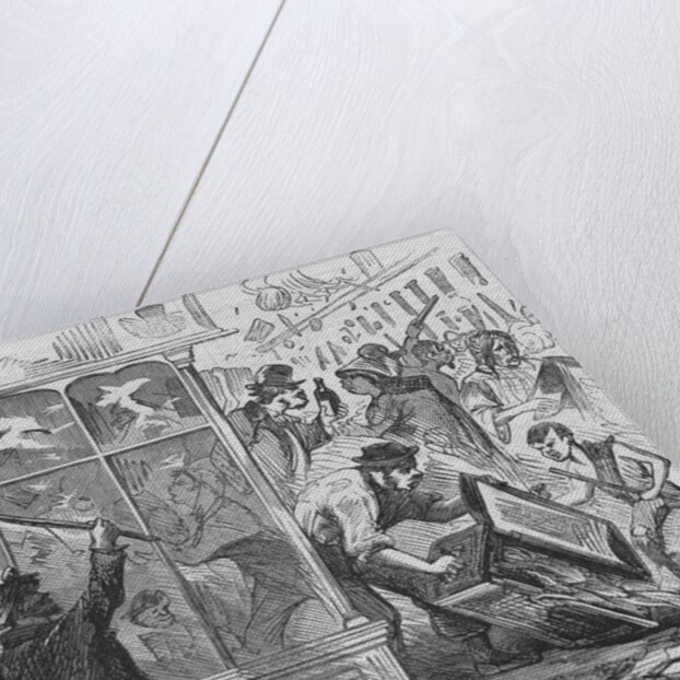 Drawing of People Looting a Shop in New York City by Anonymous