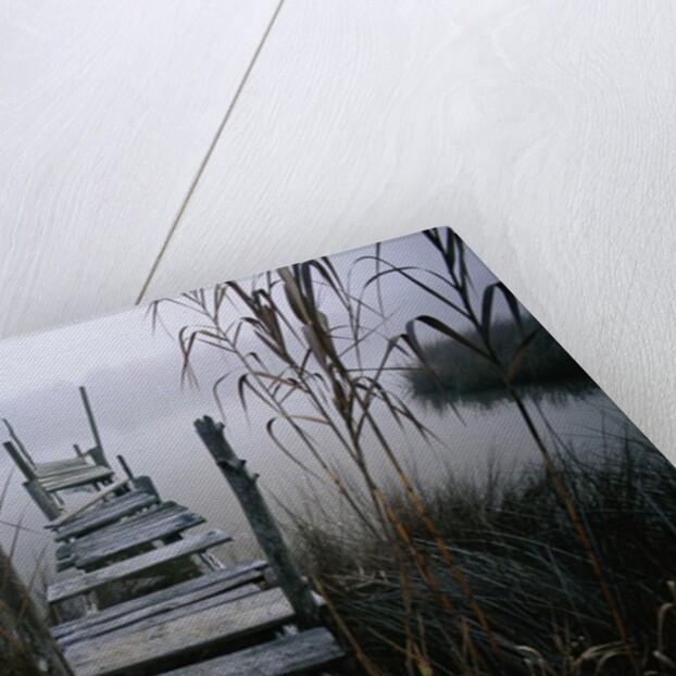 Weathered Dock in Fog by Anonymous