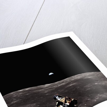 Lunar Module, Earth, and Moon by Anonymous