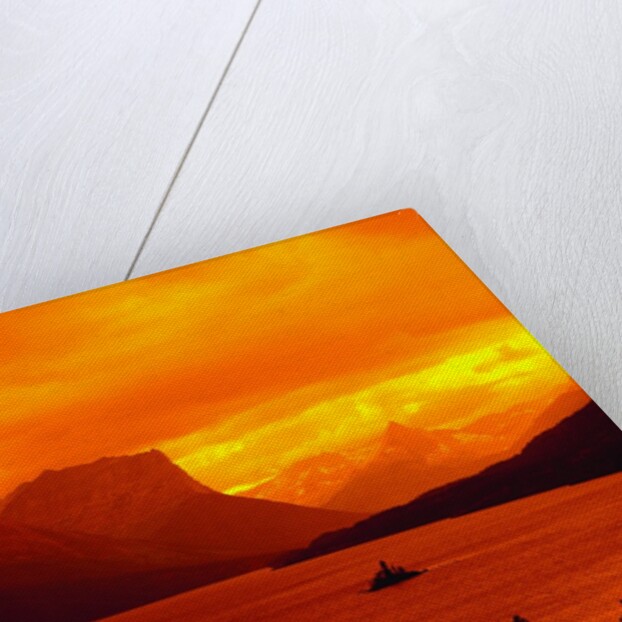 Sunset Over Lake in Glacier National Park by Anonymous