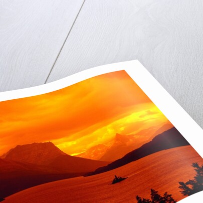 Sunset Over Lake in Glacier National Park by Anonymous