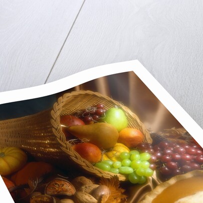 Basket of Fruit and Pumpkin Pie by Anonymous