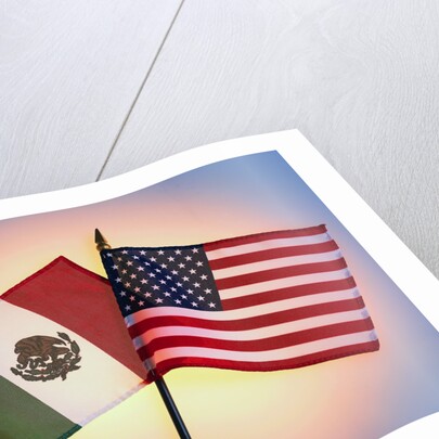 Flags of Mexico and United States by Anonymous