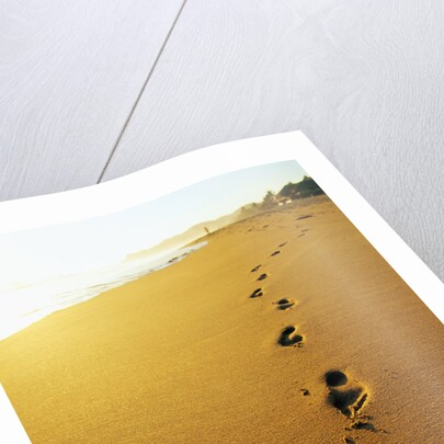 Footprints Along Beach by Anonymous