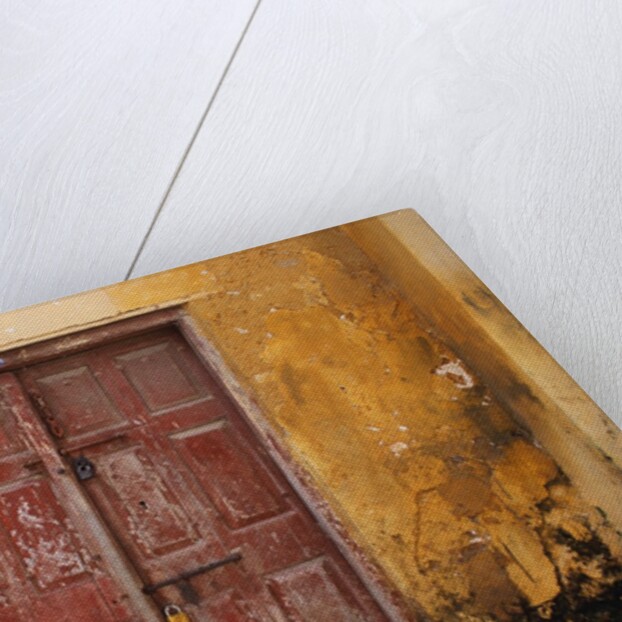 Wooden Door in Worn Wall by Anonymous
