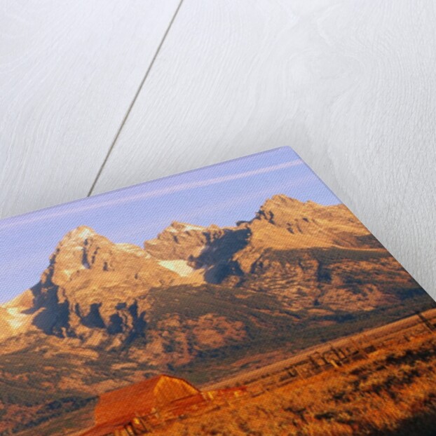 A Farm and the Teton Range by Anonymous