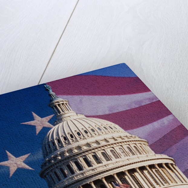 Flag Behind U.S. Capitol by Anonymous