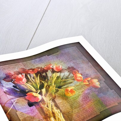 Vase of Tulips and Text by Anonymous