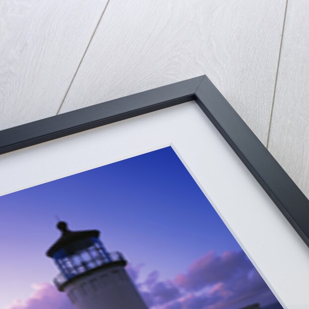 Lighthouse by Beach at Sunset by Anonymous
