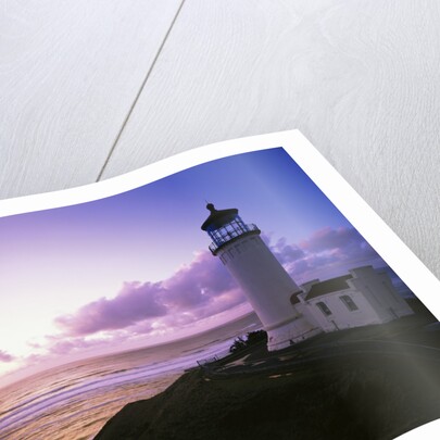 Lighthouse by Beach at Sunset by Anonymous