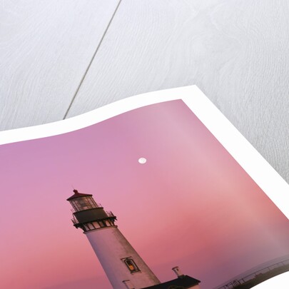 Lighthouse by Beach at Dusk by Anonymous