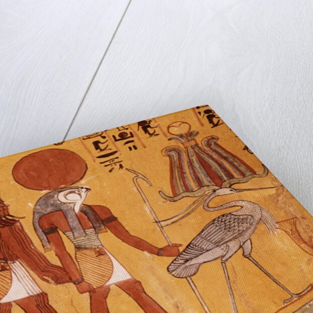Mural Painting of Re-Harakhty in the Solar Boat Next to the Sacred Ibis by Anonymous