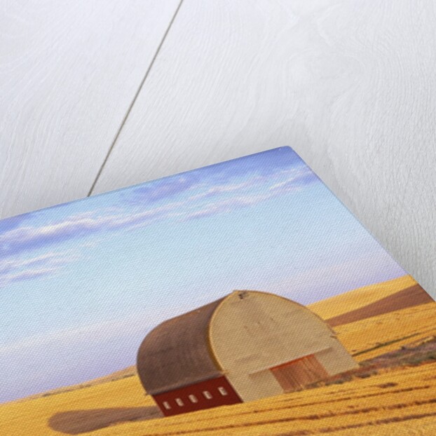 Barn in Harvested Field by Anonymous