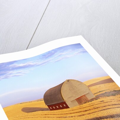 Barn in Harvested Field by Anonymous
