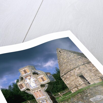 Celtic Cross at a Christian Monastery by Corbis