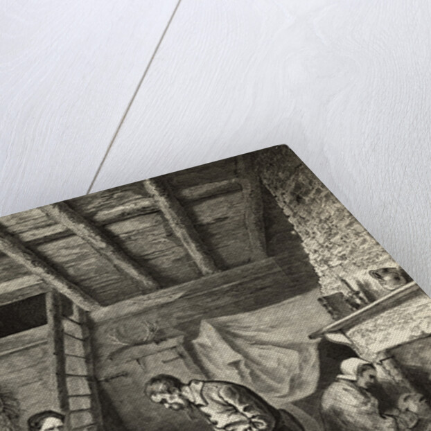 Starving Family Receiving Rations by Anonymous