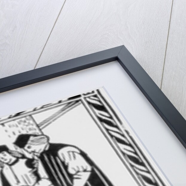 15th-Century Woodcut of an Italian Banking House by Anonymous