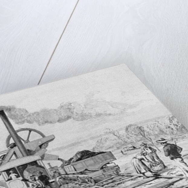 Engraving of an Excavator Working on the Panama Canal by Anonymous