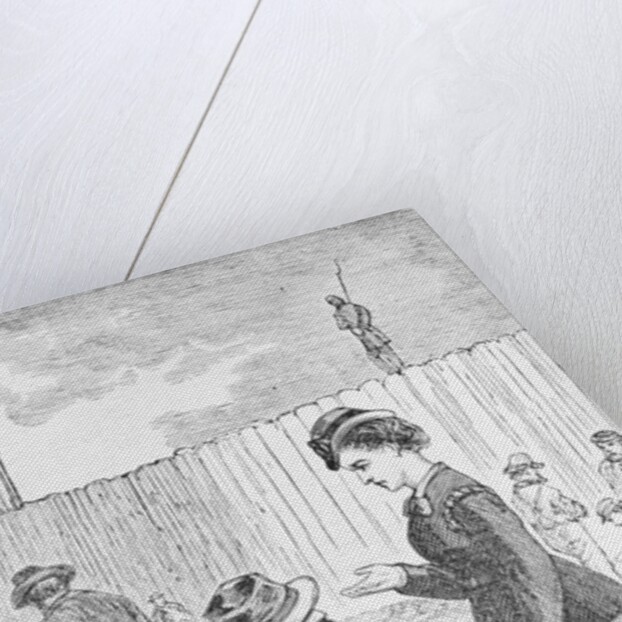 Illustration of Loretta Velasquez at Johnson's Island Prisoner of War Depot by Anonymous