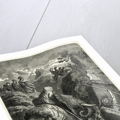 Engraving of Hannibal Crossing the Alps by H. Leutemann