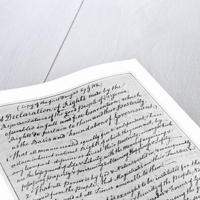 Copy of First Draft of Virginia Bill of Rights by Anonymous