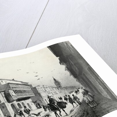 Street Scene with Travelers and Vultures by Anonymous