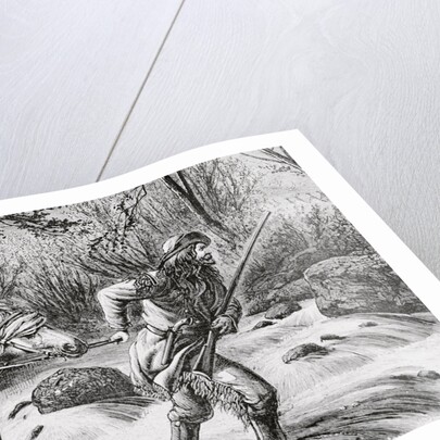 Early Frontiersman Passing a River Scene by Anonymous