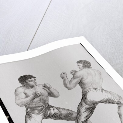 Print of Richard Humphreys and Daniel Mendoza Boxing by Anonymous
